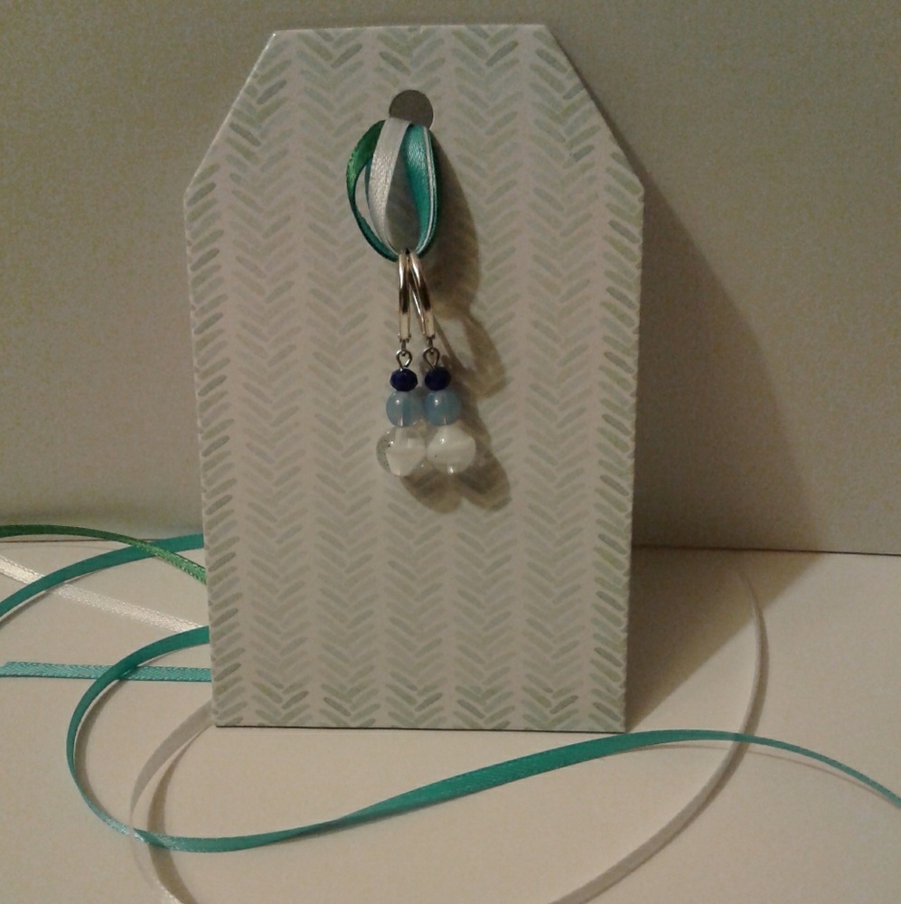 Elsa Earrings Blue and White